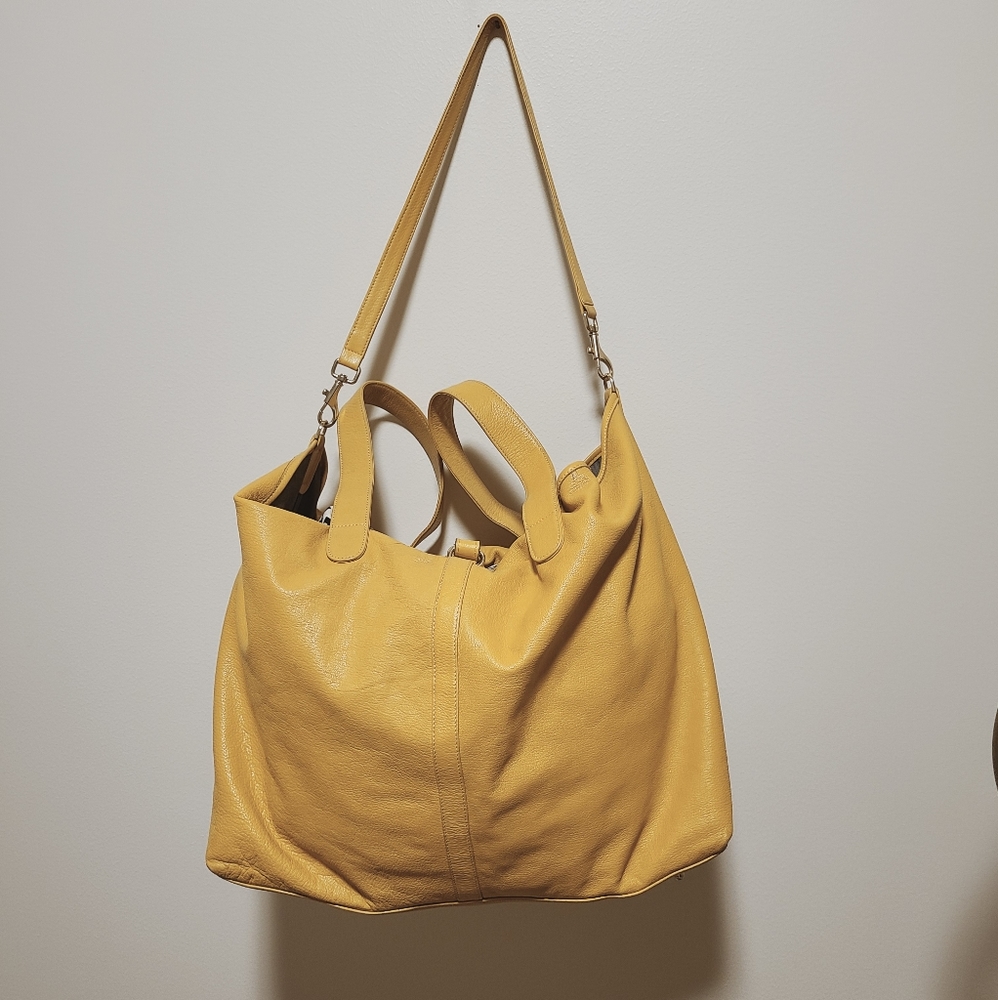 Anthropologie Yellow Real Genuine Leather Purse
